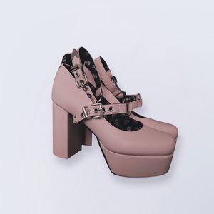 LAMODA Pink Heart Heels
